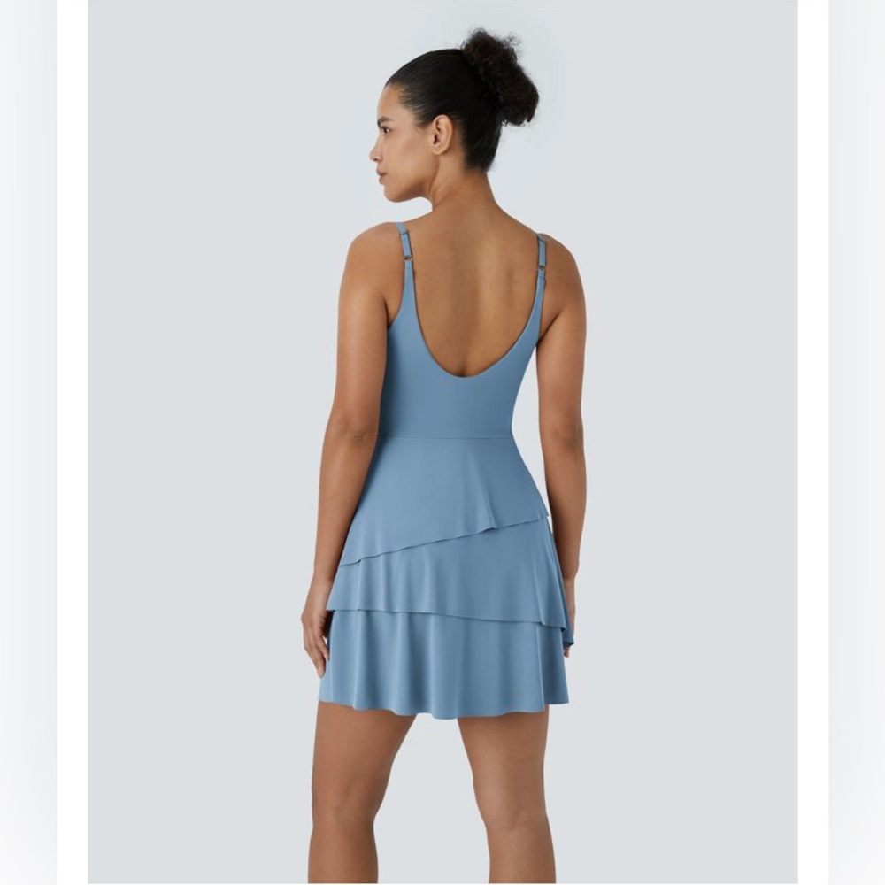 NWT Halara 2 in 1 Activewear Dress Dusty Blue Large - Picture 2 of 8